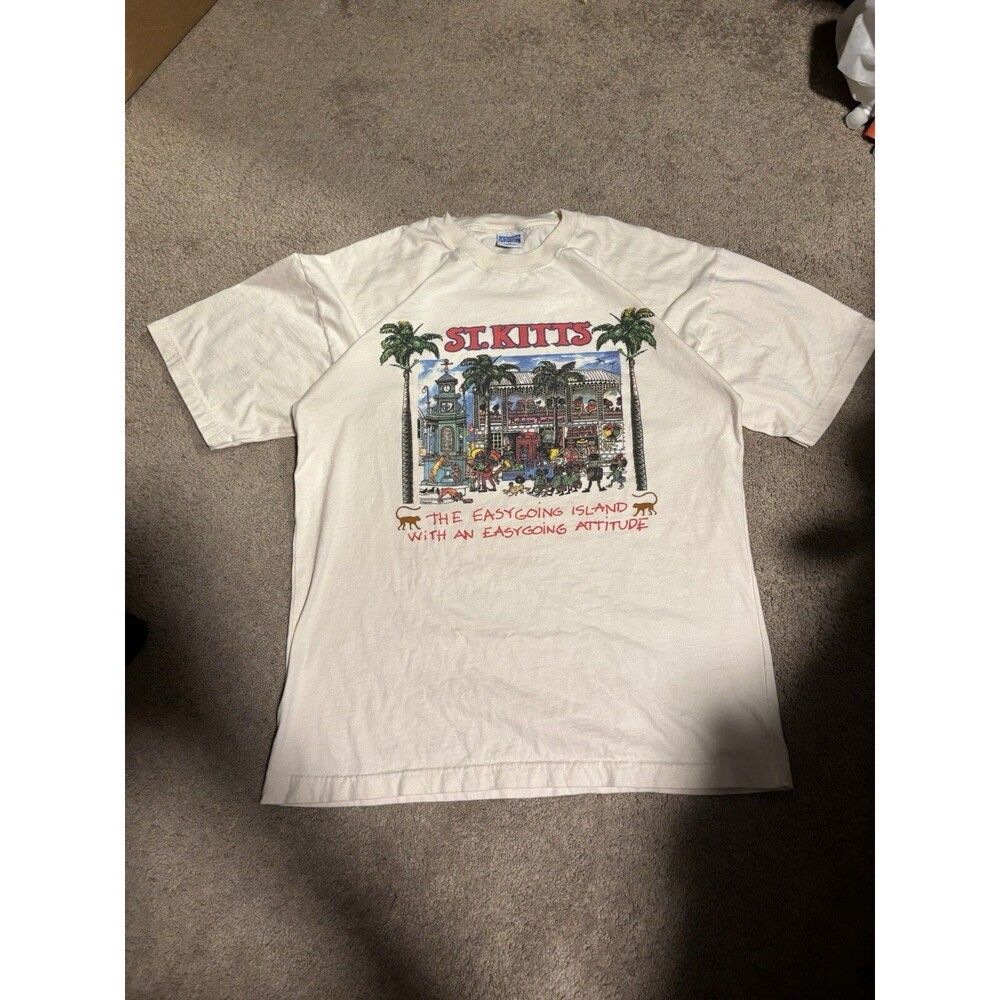 VTG ST KITTS The Easy Going Island Ballahoo Restaurant Sun Island 100 Cotton XL